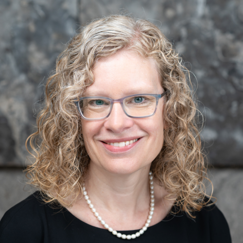 Photo of Professor Heather Boon wearing a pearl necklace and black top